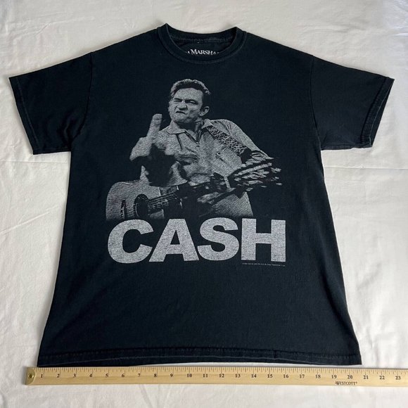 Jim Marshall T-Shirt Men's Size Medium Black Crew Neck John Cash Graphic Cotton - Picture 2 of 6